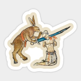 Medieval Murder Rabbit Sticker